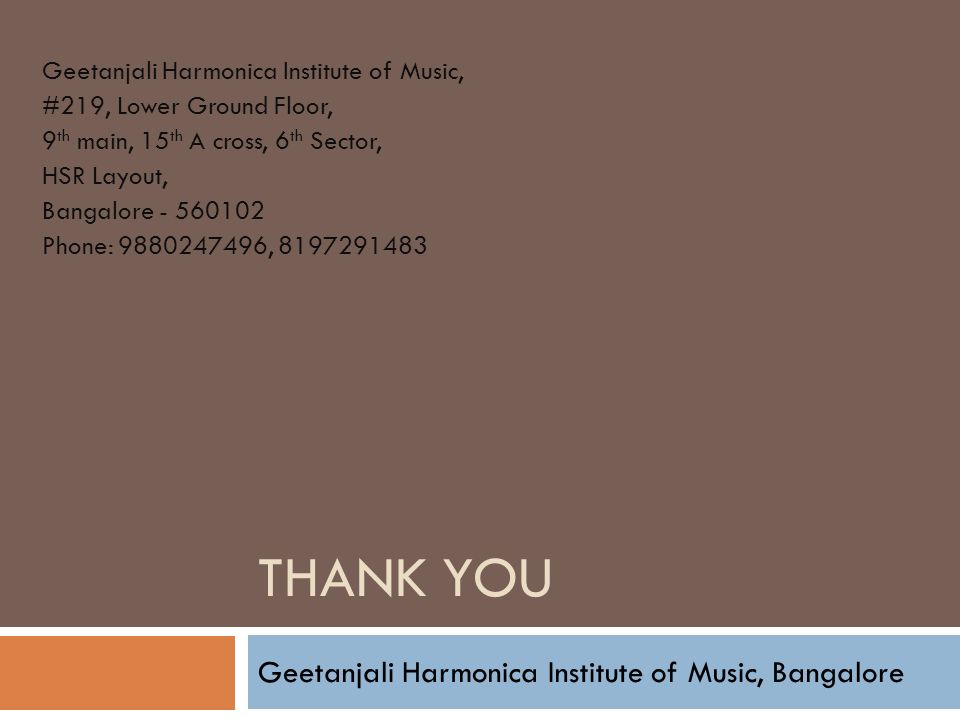 Geetanjali Harmonica Institute of Music, Bangalore