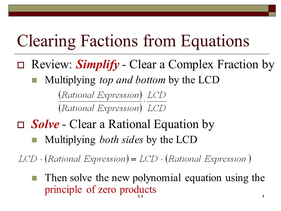 Clearing Factions from Equations