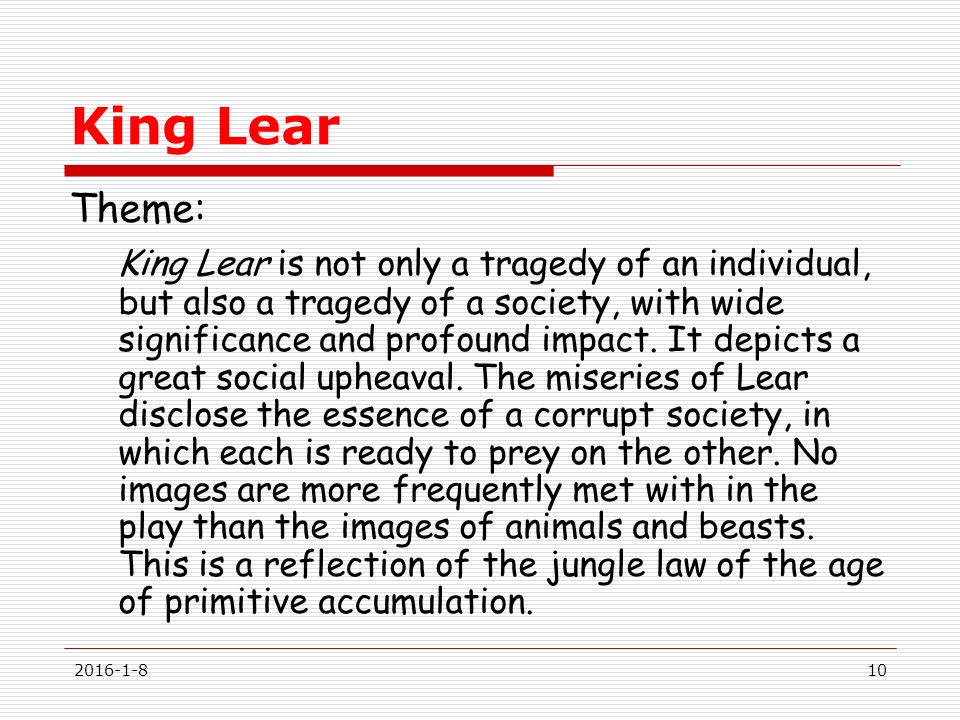 King Lear Theme: