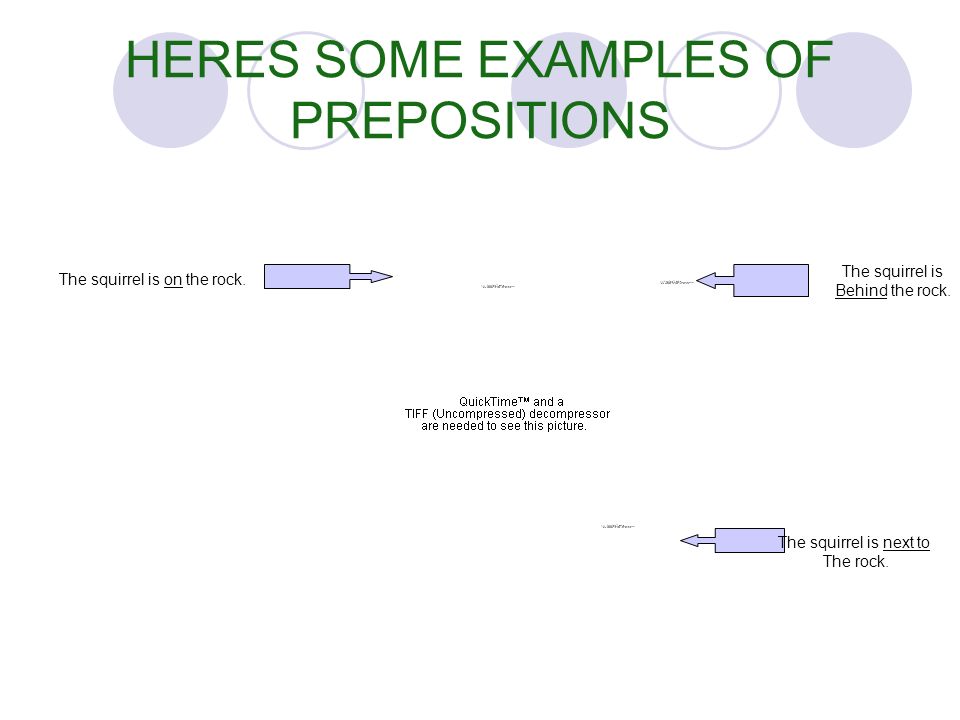 HERES SOME EXAMPLES OF PREPOSITIONS