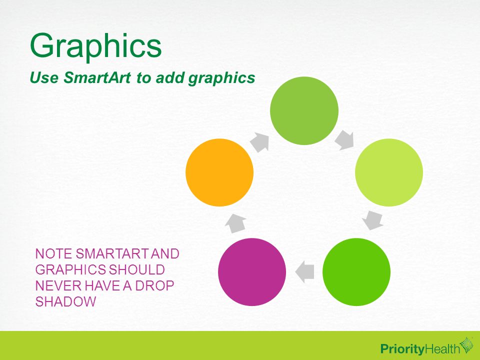 Graphics Use SmartArt to add graphics