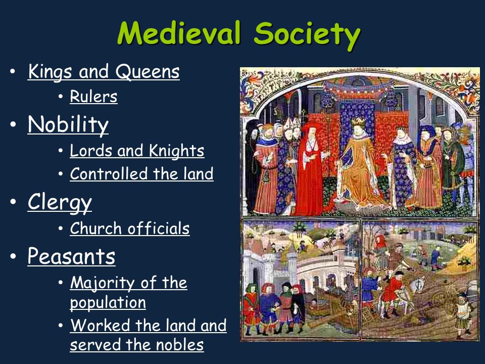 Medieval Society Nobility Clergy Peasants Kings and Queens Rulers
