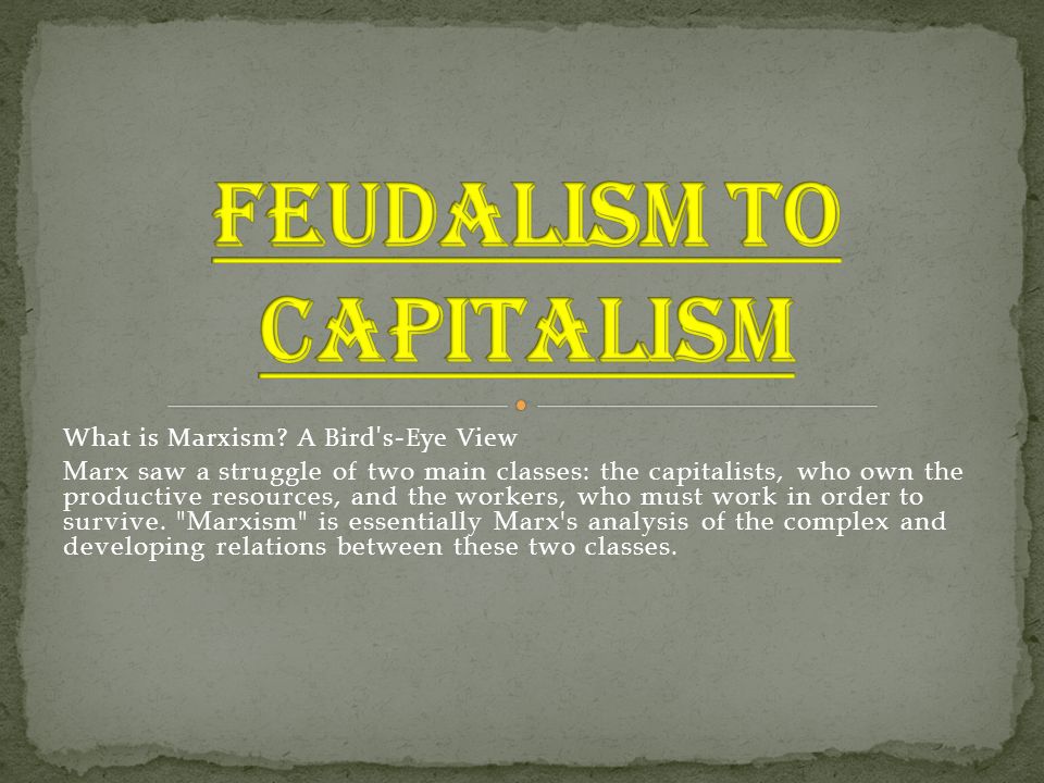 marx analysis of capitalism