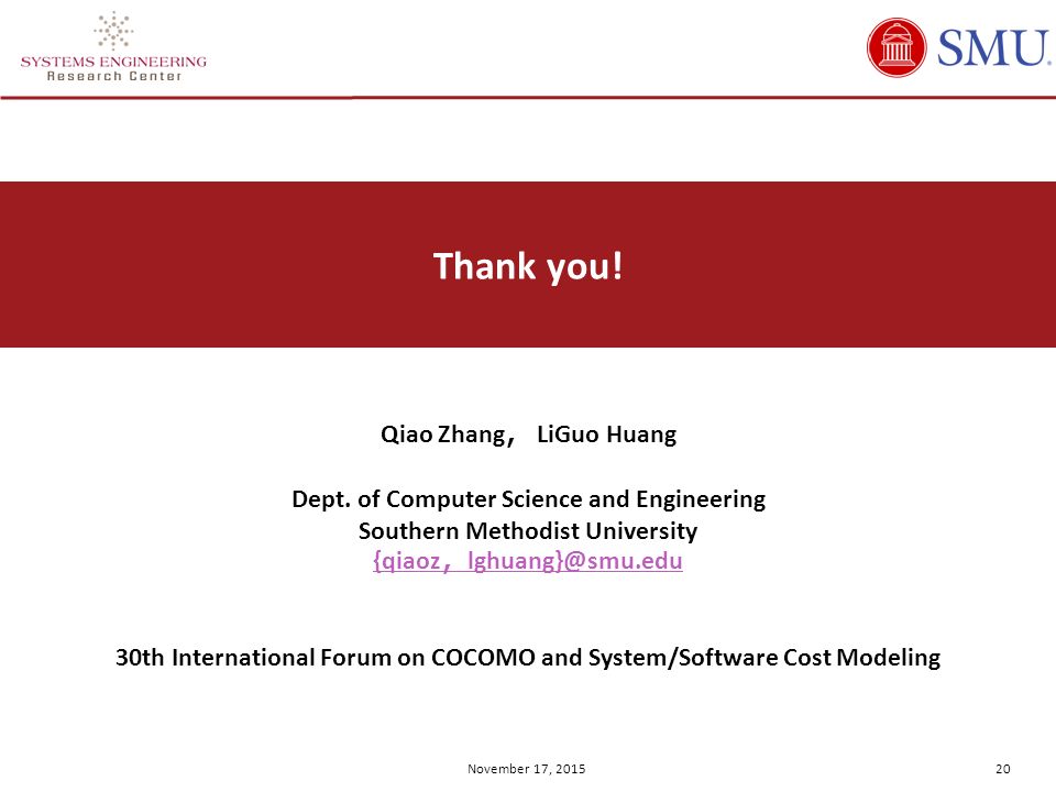 Thank you! Qiao Zhang， LiGuo Huang