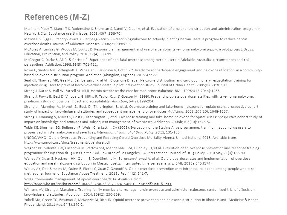 References (M-Z)