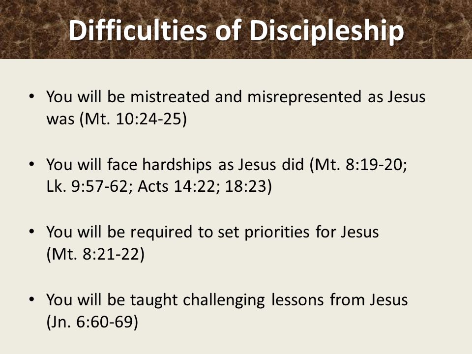Difficulties of Discipleship