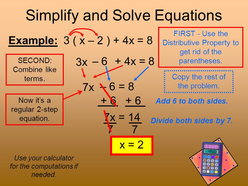 Simplify and Solve Equations