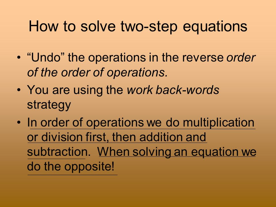How to solve two-step equations