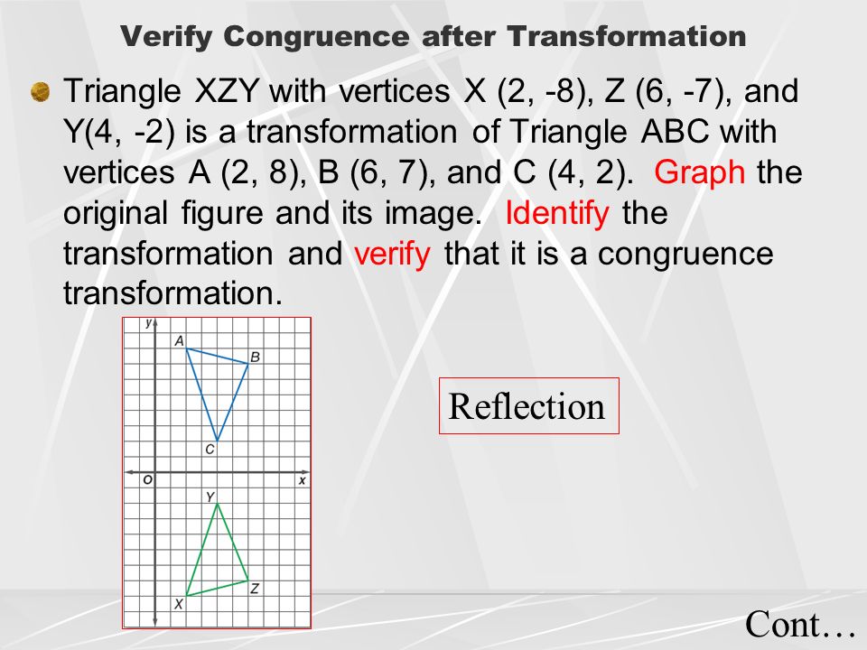 Verify Congruence after Transformation