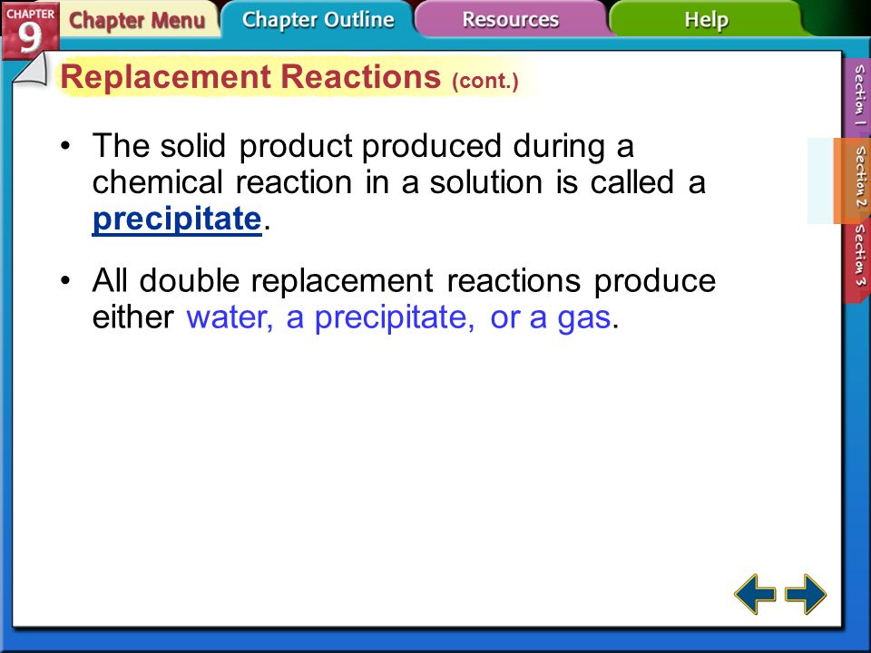 Replacement Reactions (cont.)