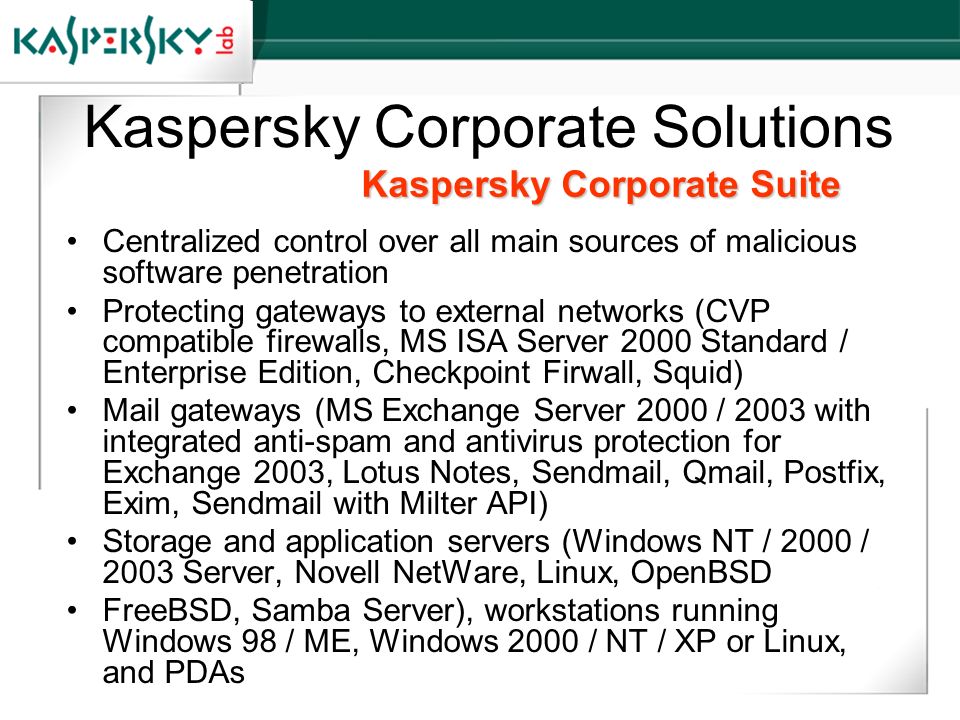 Kaspersky Corporate Solutions