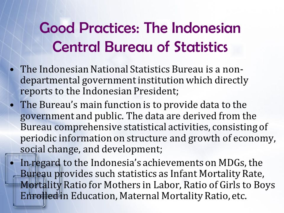 Good Practices: The Indonesian Central Bureau of Statistics