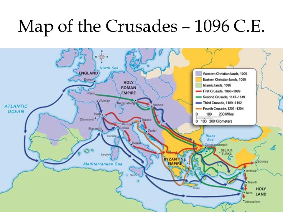 Map of the Crusades – 1096 C.E.
