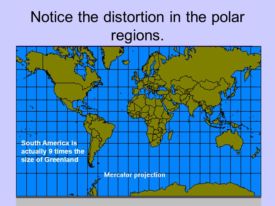 Notice the distortion in the polar regions.