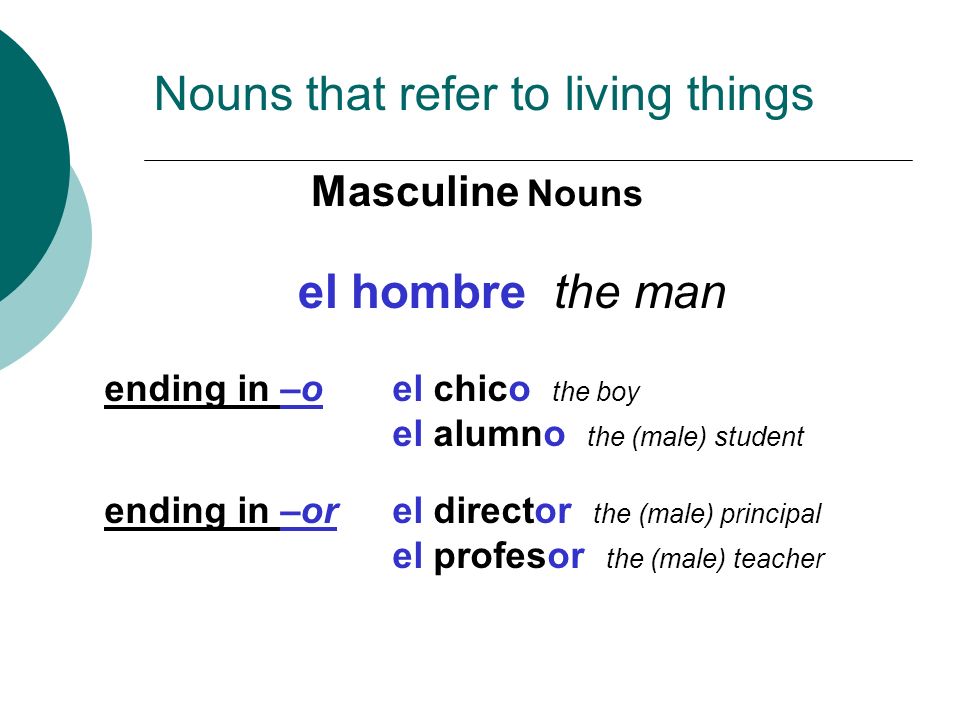 Nouns that refer to living things