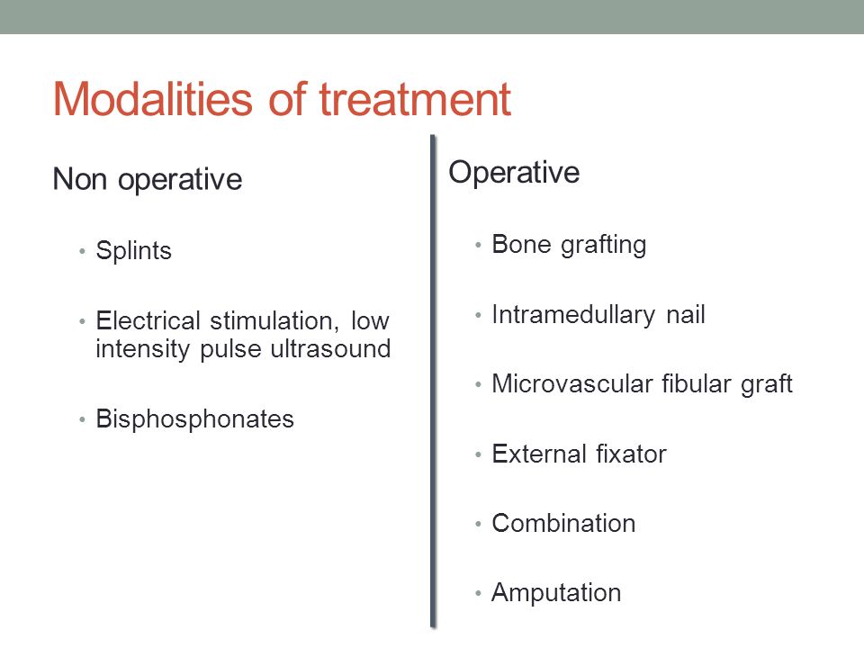 Modalities of treatment