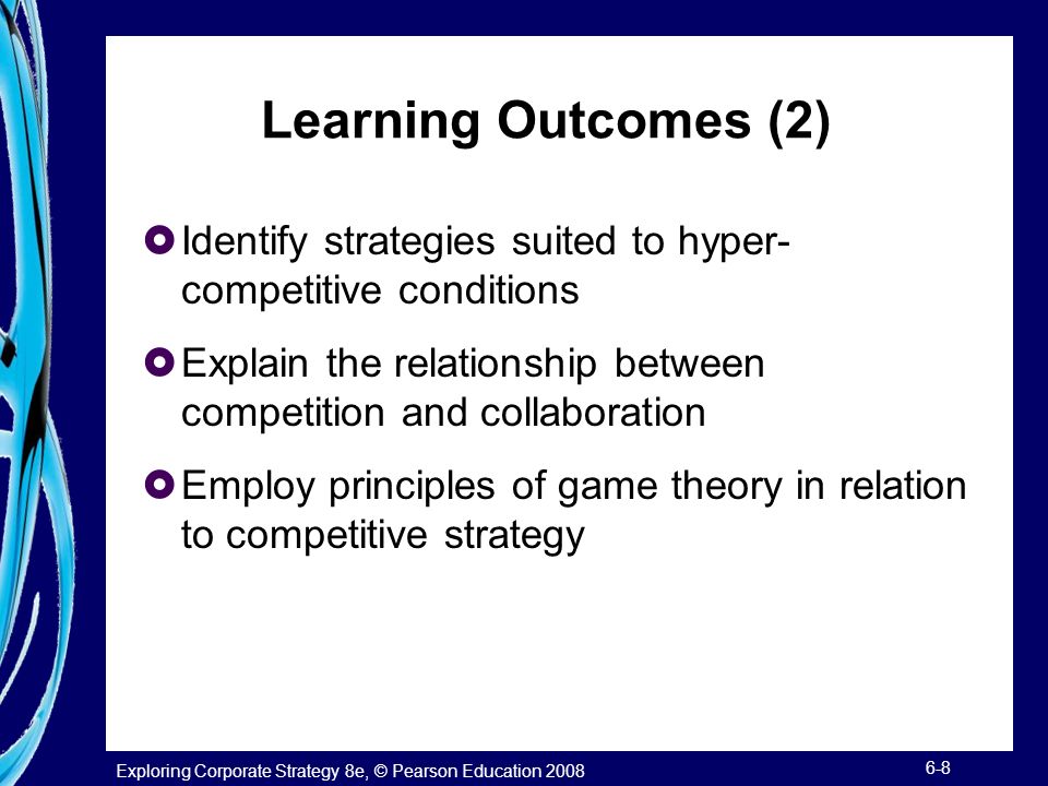 Learning Outcomes (2) Identify strategies suited to hyper-competitive conditions. Explain the relationship between competition and collaboration.