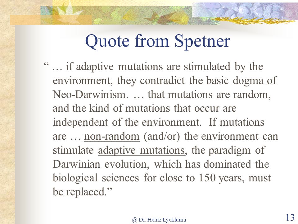 Quote from Spetner