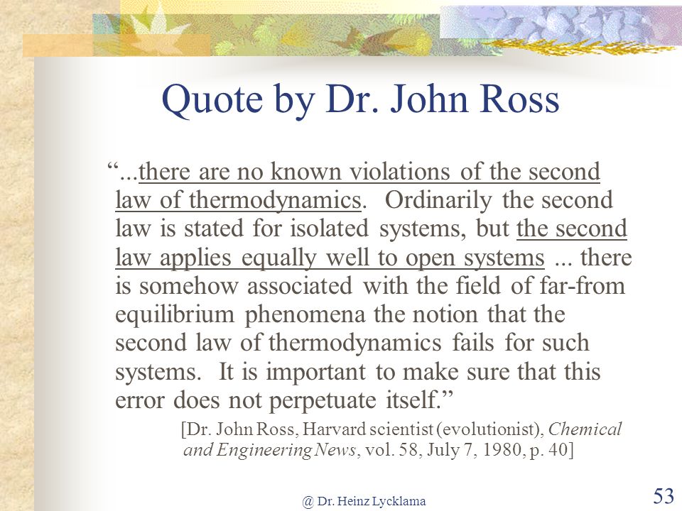 Quote by Dr. John Ross
