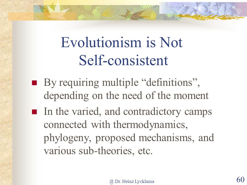 Evolutionism is Not Self-consistent