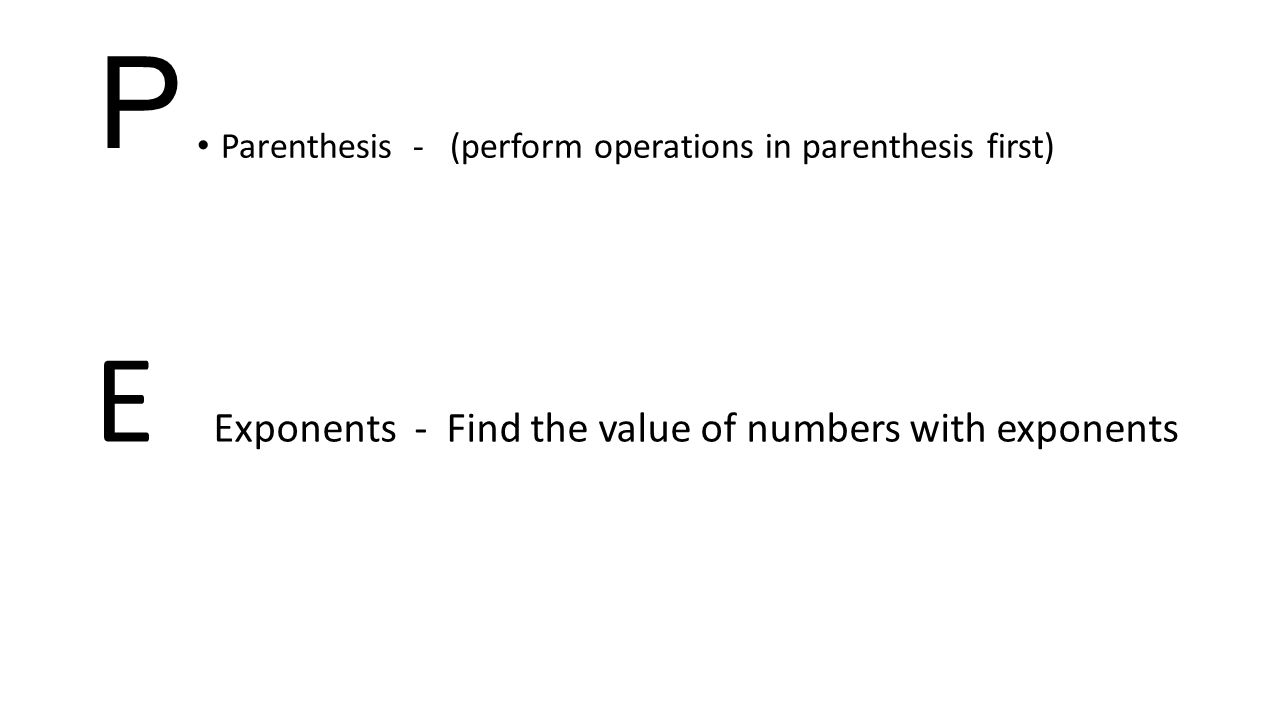 E Exponents - Find the value of numbers with exponents