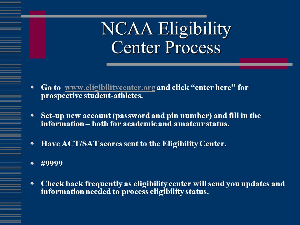 NCAA Eligibility Center Process
