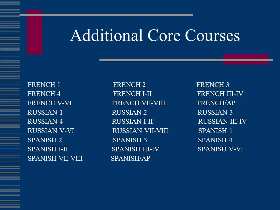 Additional Core Courses