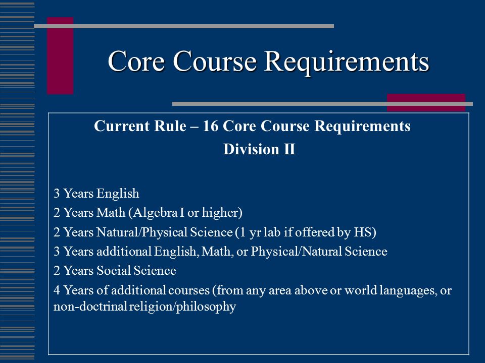 Core Course Requirements