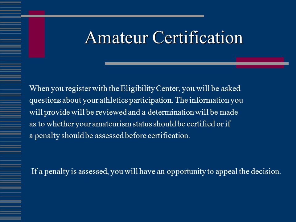 Amateur Certification
