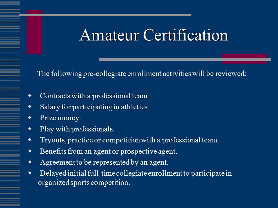 Amateur Certification