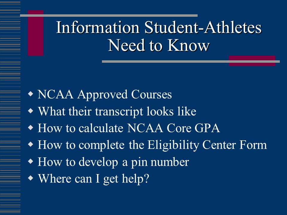Information Student-Athletes Need to Know