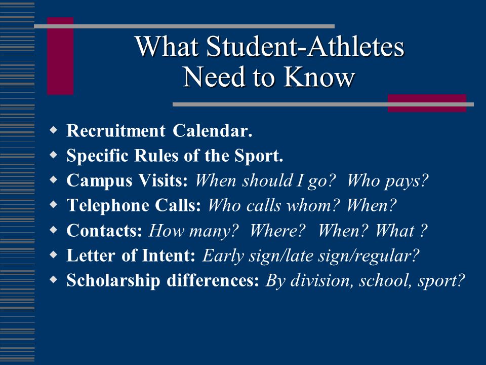 What Student-Athletes Need to Know