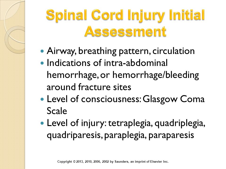 Spinal Cord Injury Initial Assessment