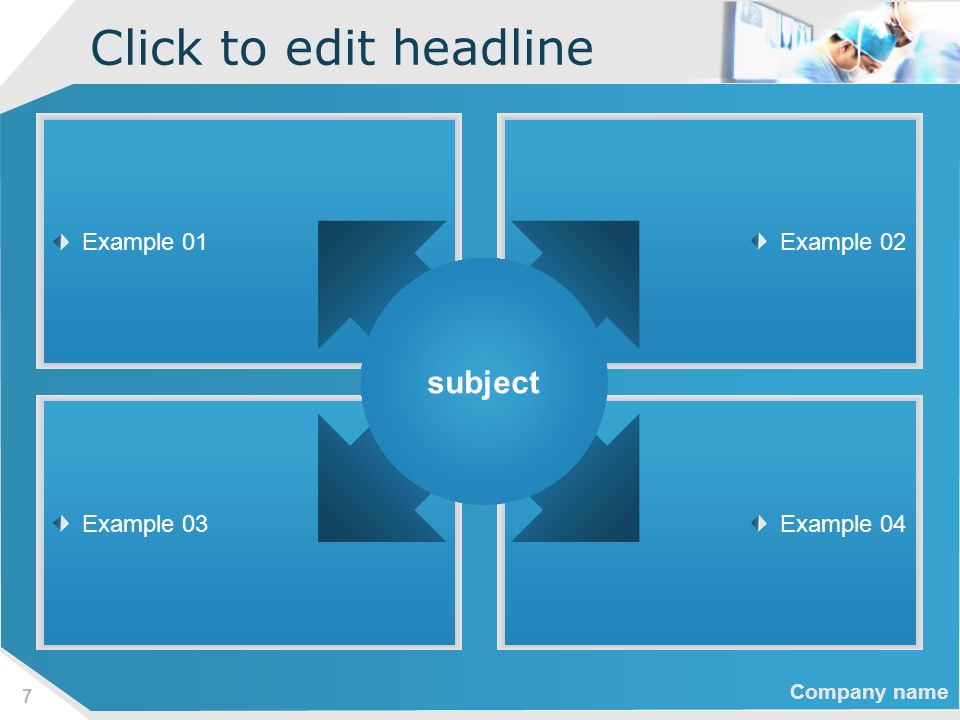 Click to edit headline subject Example 01 Example 02 Example 03