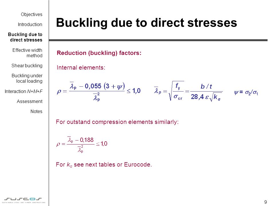 Buckling due to direct stresses