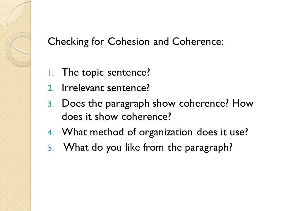 cohesion and coherence