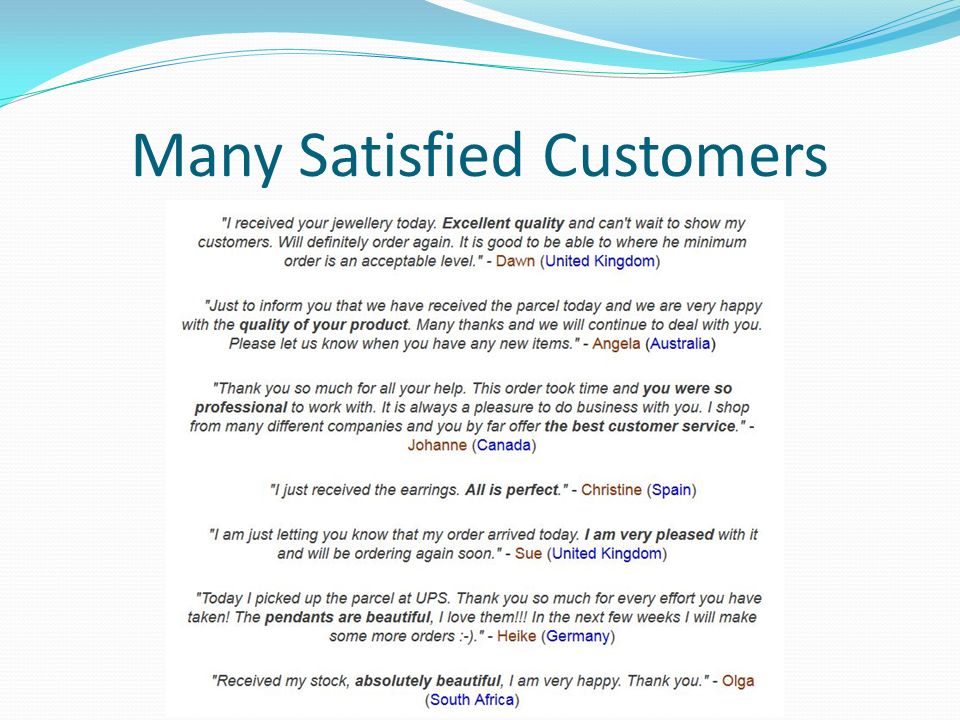 Many Satisfied Customers