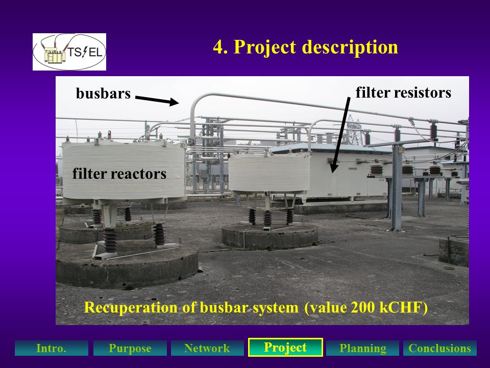 4. Project description busbars filter resistors filter reactors