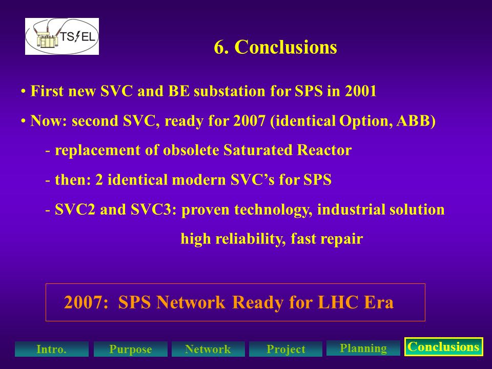 6. Conclusions 2007: SPS Network Ready for LHC Era