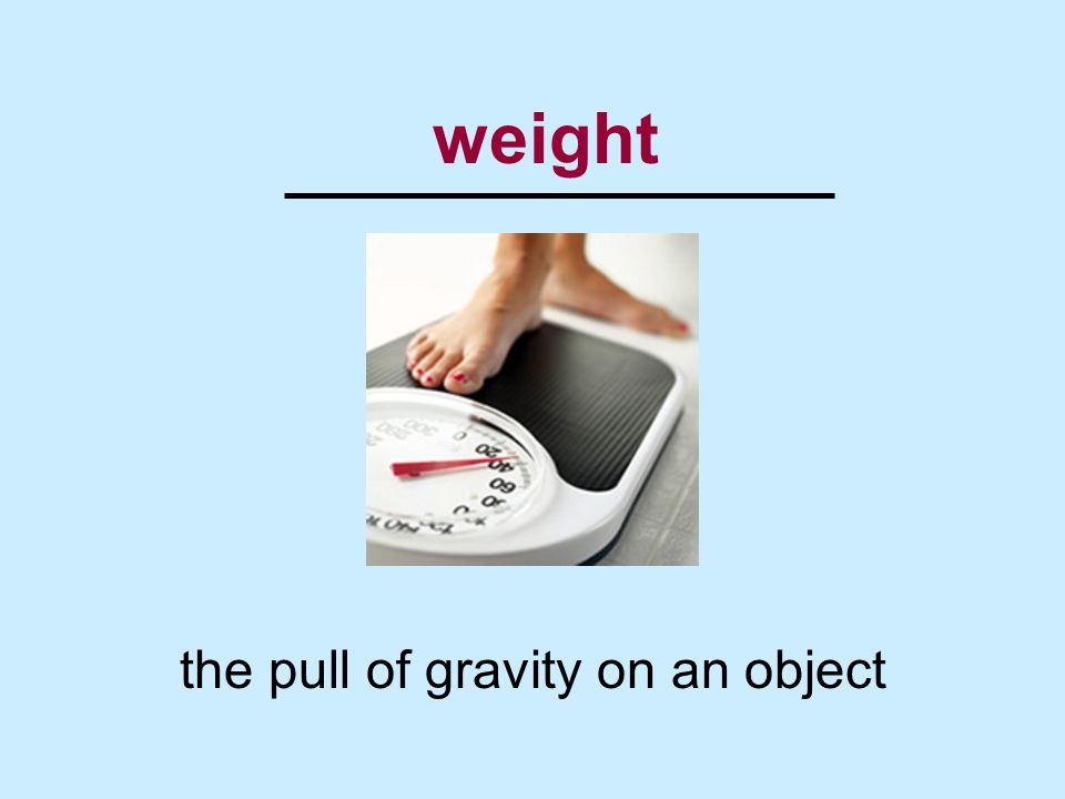 the pull of gravity on an object