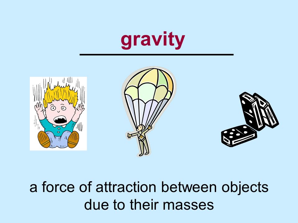a force of attraction between objects due to their masses