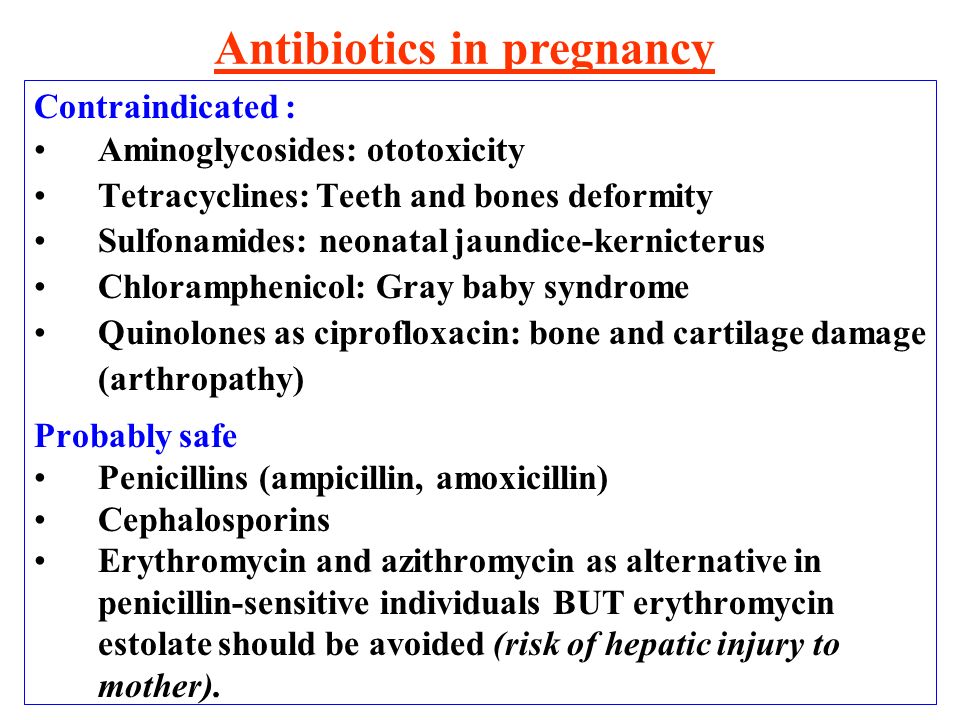 Antibiotics in pregnancy