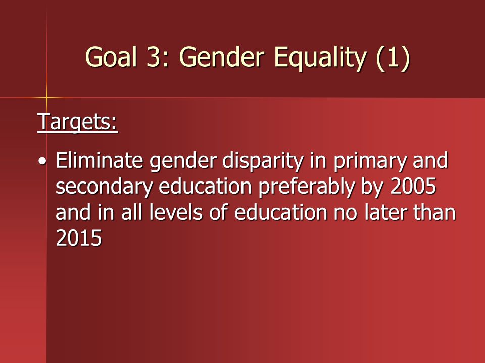Goal 3: Gender Equality (1)