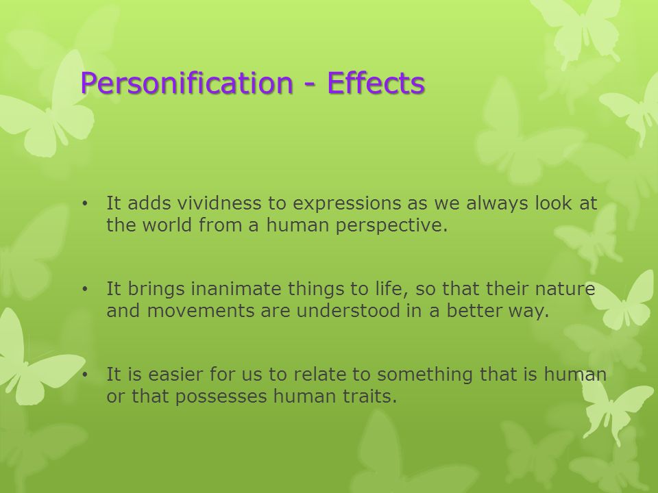 Personification - Effects