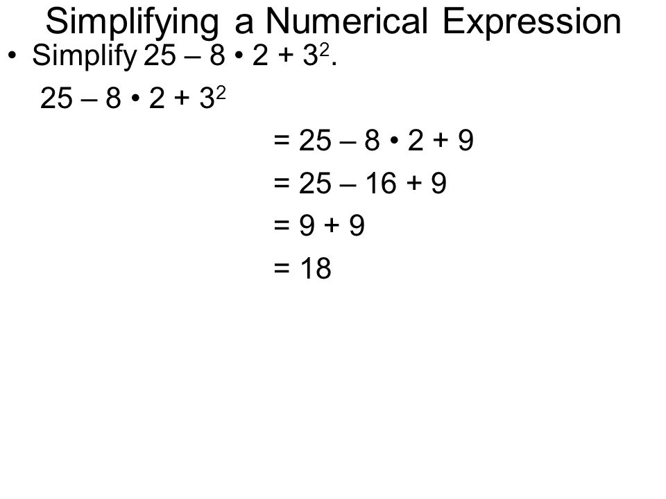 Simplifying a Numerical Expression