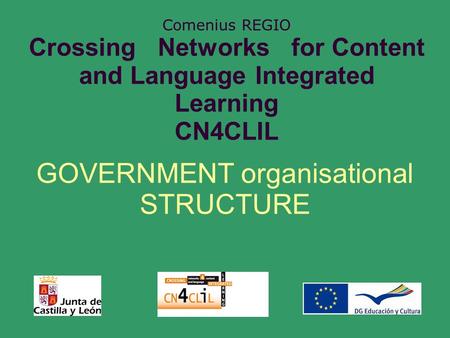 GOVERNMENT organisational STRUCTURE Comenius REGIO Crossing Networks for Content and Language Integrated Learning CN4CLIL.