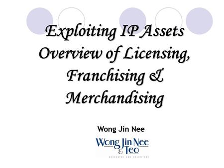 Overview of Licensing, Franchising & Merchandising