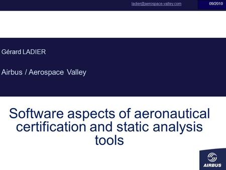 Gérard LADIER Airbus / Aerospace Valley