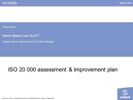 ISO assessment & improvement plan