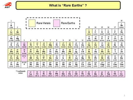 What is “Rare Earths” ? Rare Metals Rare Earths
